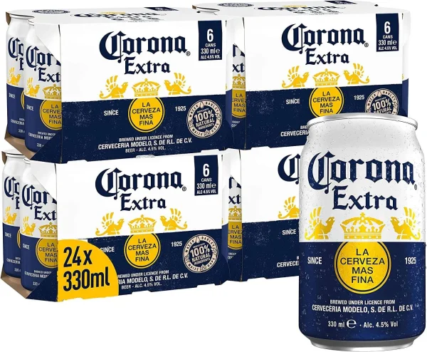 Corona Extra Premium Lager Beer Can 4.5% ABV , 24 x 330ml